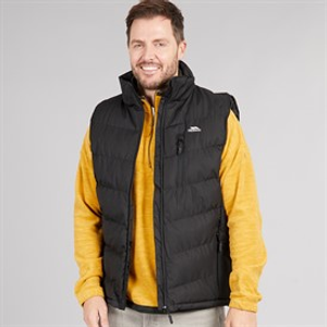 Trespass Mens Brecker Padded Waterproof Gilet Vest Black