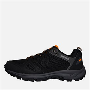 Trespass Mens Fisk Trail Walking Shoes Black/Shocking Orange