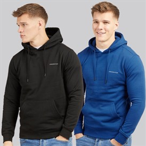 Crosshatch Mens Two Pack Hoodies Black/Royal