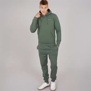 Crosshatch Mens Chelmere Hoodie And Joggers Set Dark Khaki