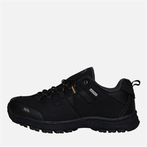 Trespass Mens Finley Low Waterproof Walking Shoes Black/Golden Brown