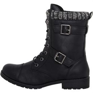 Rocket Dog Womens Billie Lewis Lace Up Buckle Boots Black