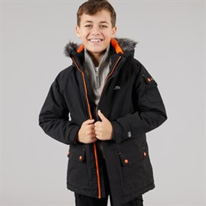 Trespass Junior Boys Holsey Insulated Waterproof Parka Black