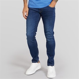 Duck And Cover Mens Maylead Slim Fit Jeans Dark Wash