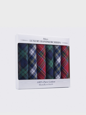 6 Pack Of Tartan Hankies
