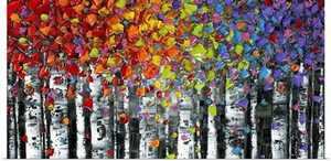 Modern Landscape Abstract Birch Trees