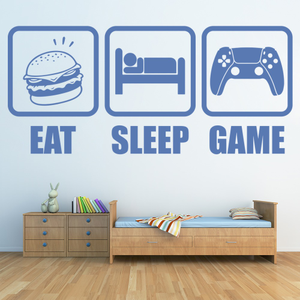 Eat Sleep Game Repeat Kids Gaming Wall Sticker