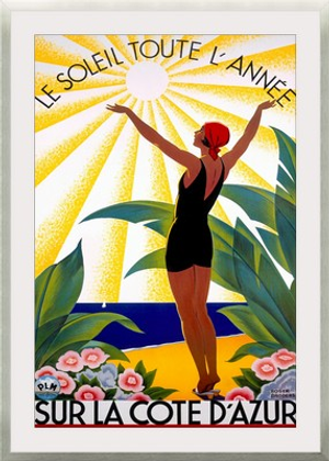 Cote dAzur, Le Soleil Toute, LAnne, Vintage Poster, by Roger Broders