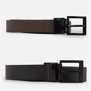 French Connection Mens FC Black Reversible Belt Black/Brown