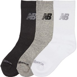 New Balance Junior Three Pack Cushioned Crew Socks Multi