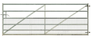 4.6m 6 Bar Metal Field Gate Clad with 600x50x50x4mm Welded Mesh Galvanised