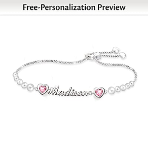 Birthstone My Treasured Granddaughter Personalized Bracelet