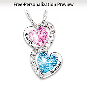 Birthstone Beat Of My Heart Personalized Pendant Necklace