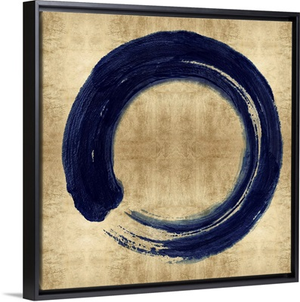 Blue Zen Circle on Gold I