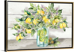 Watercolor Lemons In Mason Jar Landscape