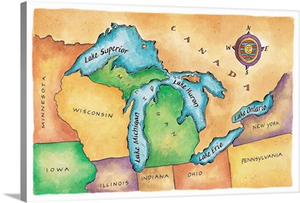 Map of the Great Lakes