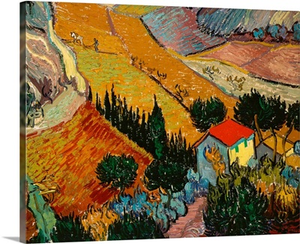 Landscape with House and Ploughman, 1889