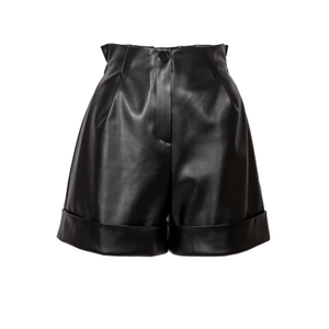 Black Faux Leather Shorts (M)