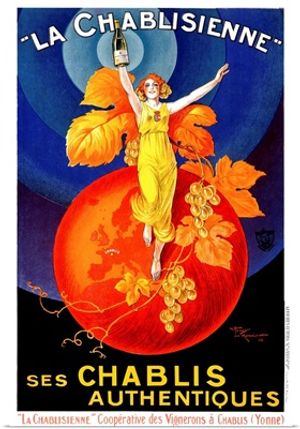 Chablisienne Chablis Wine Vintage Advertising Poster