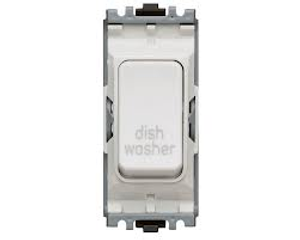 Grid Plus 20A DP 1W 'Dishwasher' Switch Module With Neon (K4896NDWWHI)