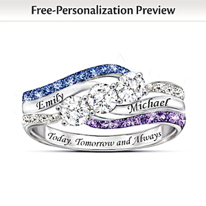 Topaz & Birthstone Forever Love Personalized Ring