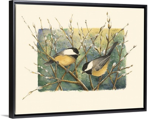 Chickadees and Pussy Willow