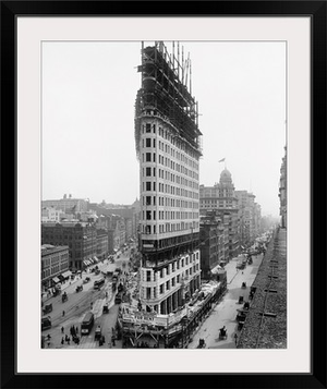 The Flatiron Building under contruction in New York City, 1902