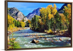 Mountain River And Colorful Mountains Of Colorado