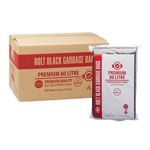 Premium Bin Liner Star Seal Black 80LT - 250 / CARTON