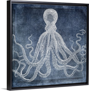 Octopus Dreams II - Twilight Blue Watercolor