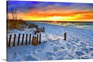 Red Sunset Beach Beautiful Beach Landscape