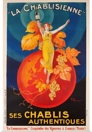 La Chablisienne, Ses Chablis Authentiques, French Wine Poster