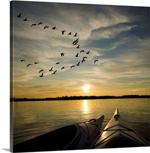 Kayaks on Lake Ontario at Sunset