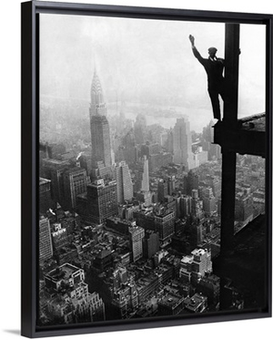 Man Waving From Empire State Building Construction Site