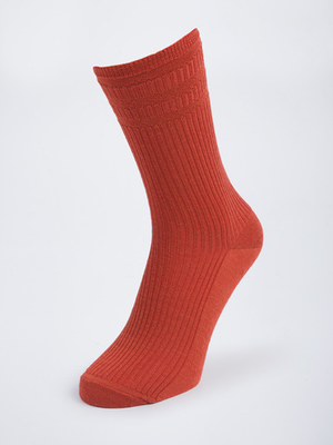 Orange Soft Top Wool Rich Socks