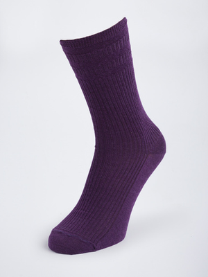 Purple Soft Top Wool Rich Socks