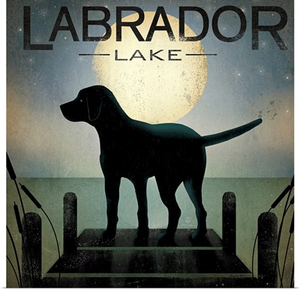 Moonrise Black Dog - Labrador Lake