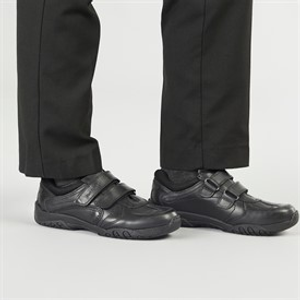 Hush Puppies Junior Boys Jezza 2 Leather School Shoes Black