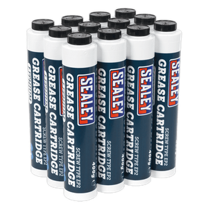Sealey SCS108 Screw Type EP2 Lithium Grease Cartridge 400g Pack of 12