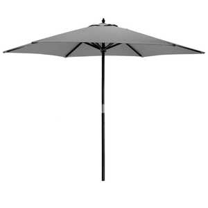 Wooden Garden Parasol - 2.7m x 2.5m - Black/Grey
