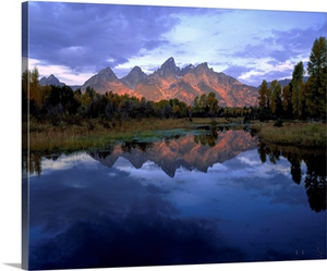 Wyoming, Grand Teton National Park, Panoramic view of a mountain range