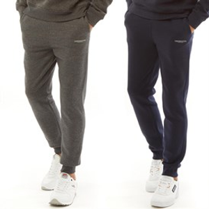 Crosshatch Mens Two Pack Joggers Navy/Charcoal Marl