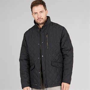 Trespass Mens Argyle Quilted Jacket Black