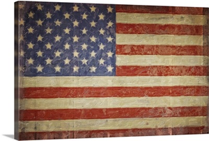 Vintage Flag on Barnwood