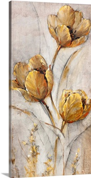 Golden Poppies on Taupe I