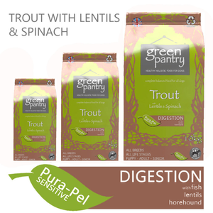 Trout with Salmon, Lentils &amp; Spinach, supporting healthy digestion. Complete Food. 14kg