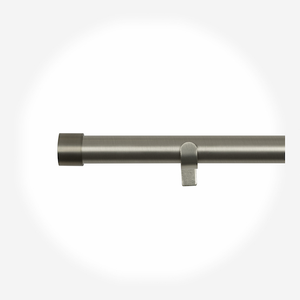 35mm Allure Classic Brushed Steel End Cap Eyelet Curtain Pole