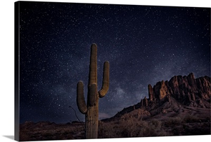 Superstition Mountains At Night, Phoenix, Arizona