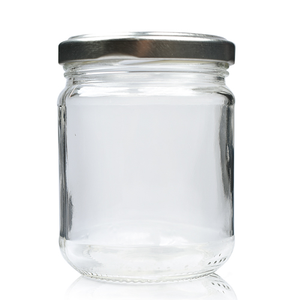 212ml Clear Glass Jar With Lid - Silver