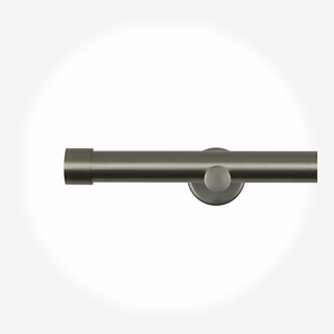 28mm Allure Signature Brushed Steel End Cap Eyelet Curtain Pole